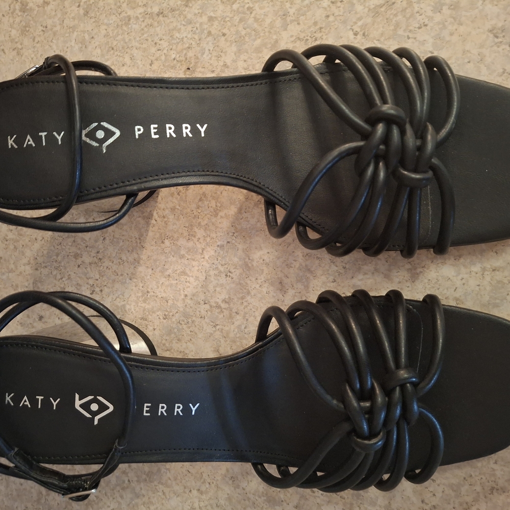 Katy Perry Collections Black Strappy Sandals with Low Heel